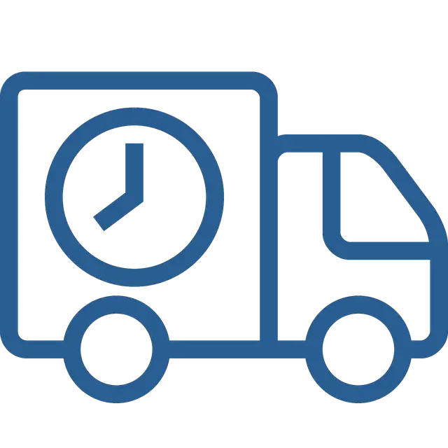 Delivery Truck Icon with Clock Symbol