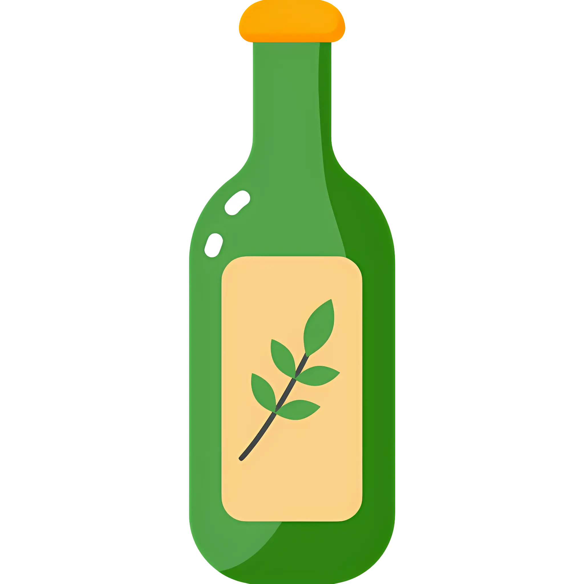 Eco-friendly Green Bottle with Leaf Label