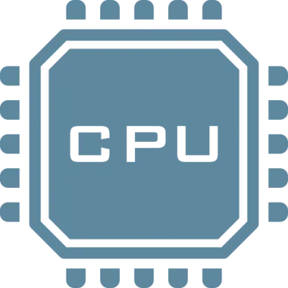 Simplified CPU Icon for Technology Use