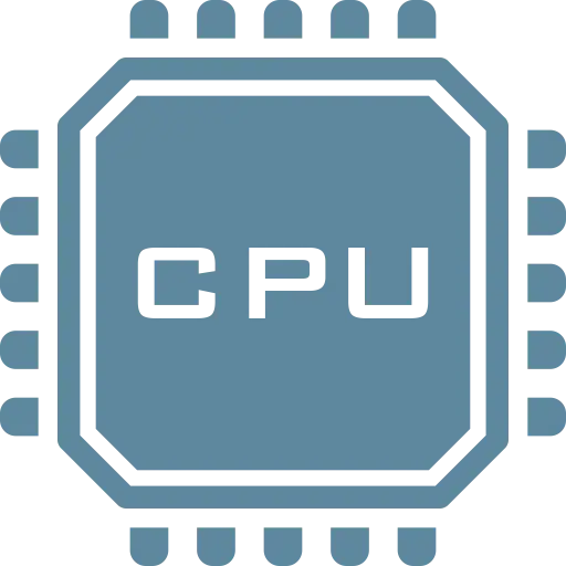 Simplified CPU Icon for Technology Use