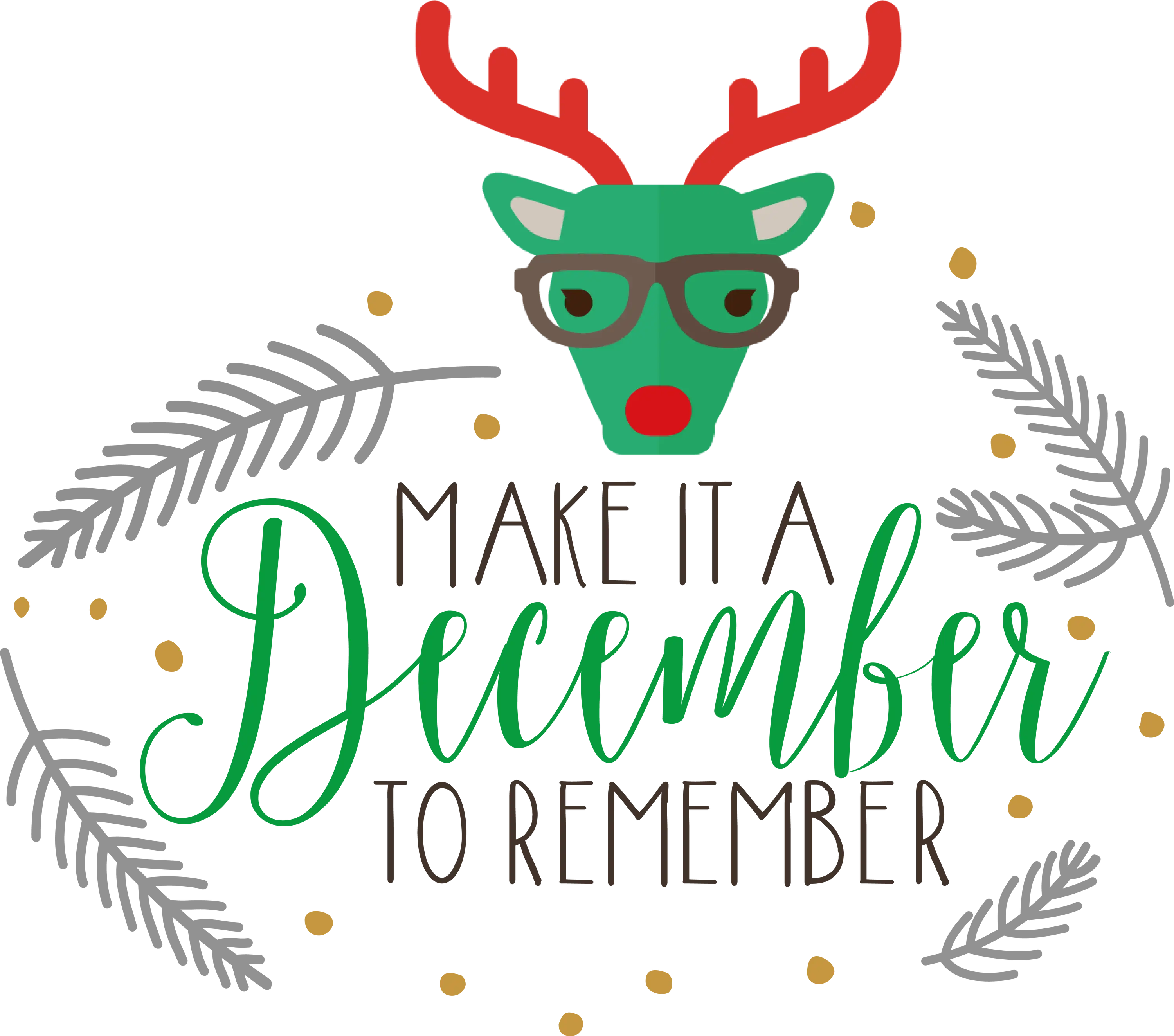 Stylized Reindeer with Glasses for Holiday Cheer
