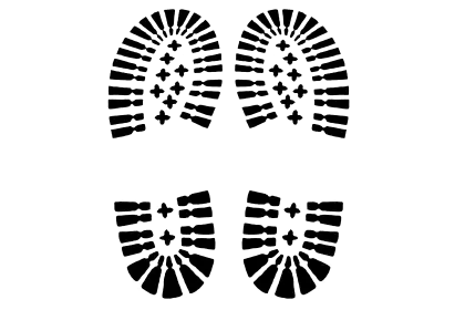 Black Shoe Footprints