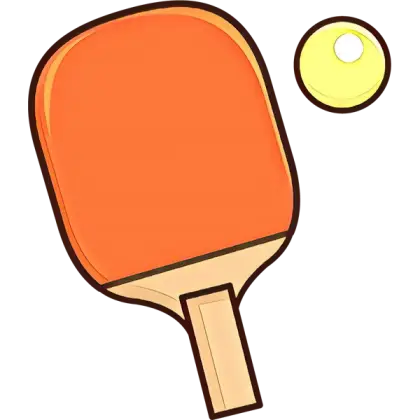 Ping Pong Paddle and Ball Illustration