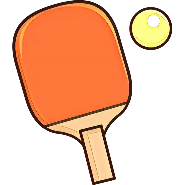 Ping Pong Paddle and Ball Illustration