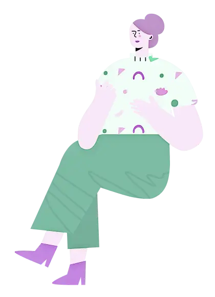 Stylized Woman Illustration in Pastel Colors