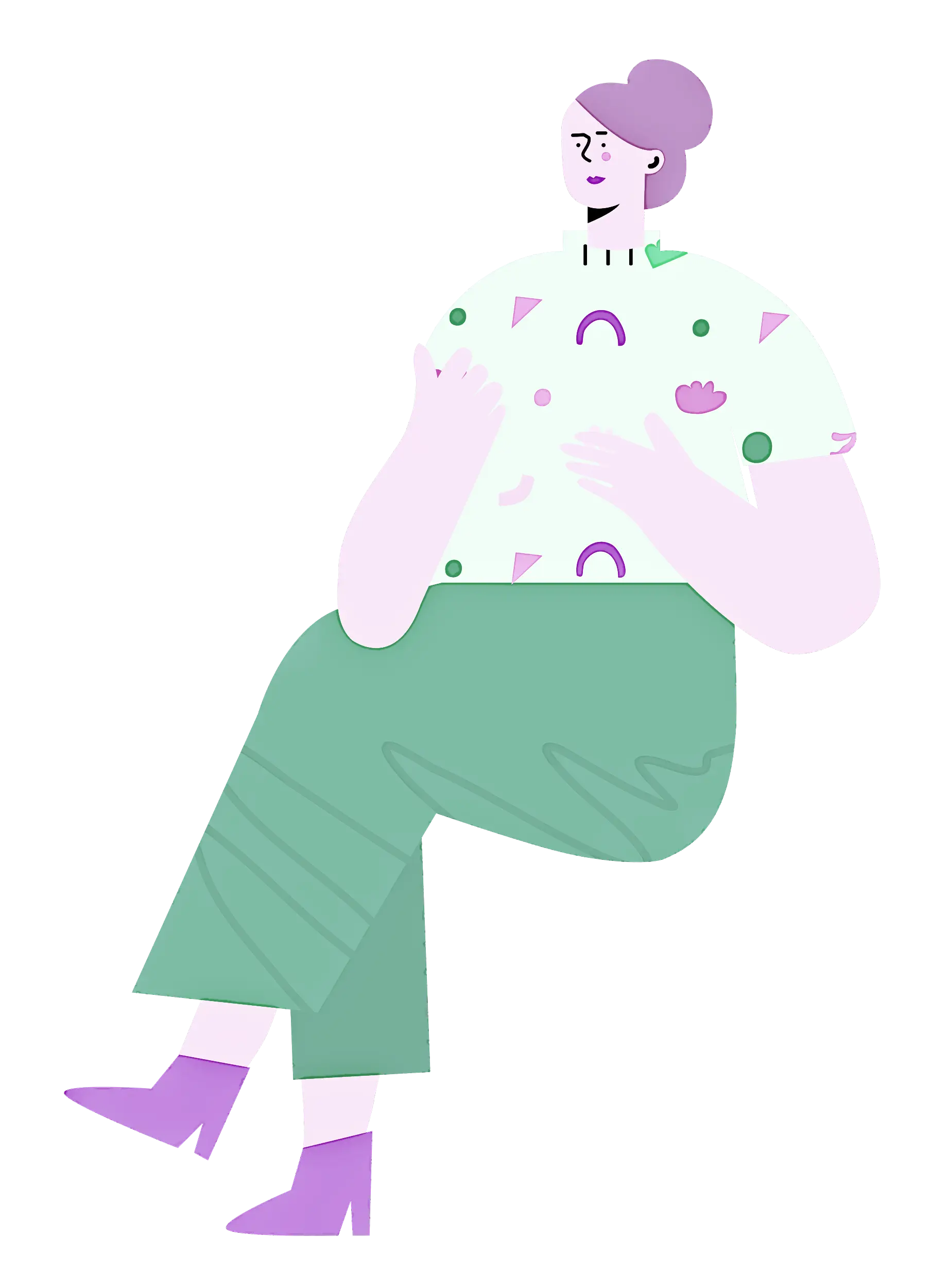 Stylized Woman Illustration in Pastel Colors