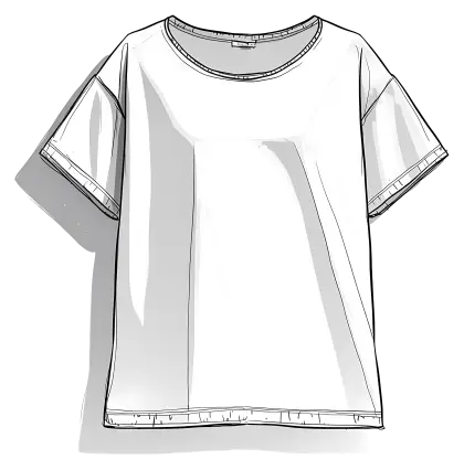 Simple White T-Shirt Illustration