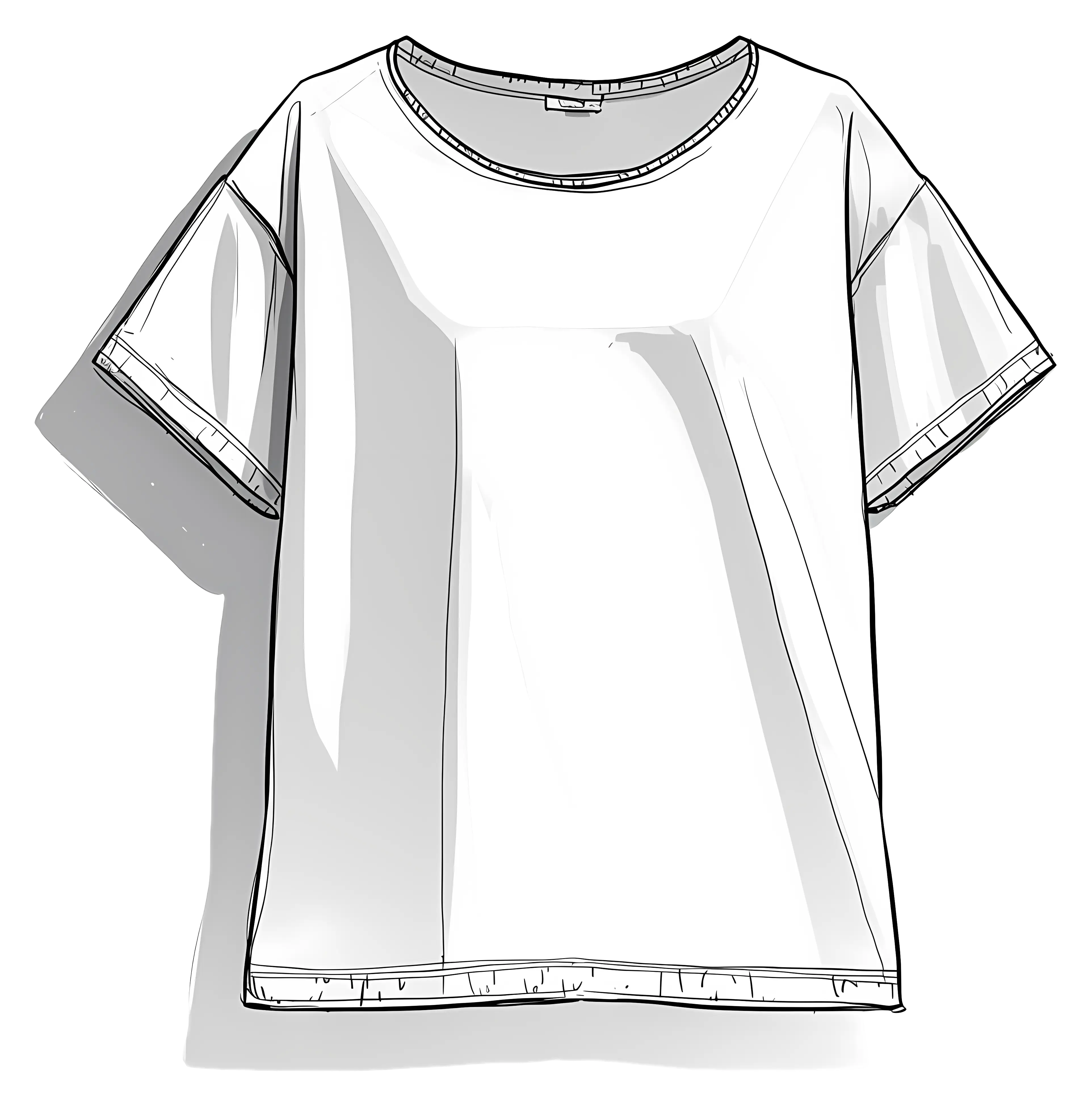 Simple White T-Shirt Illustration
