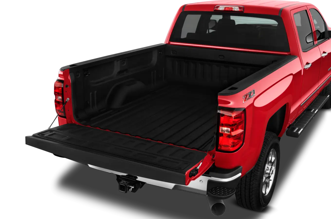 Red Pickup Truck Bed with Utility Design