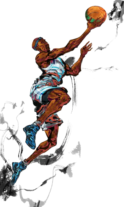 Dynamic Basketball Player Illustration