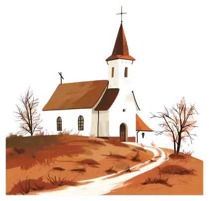 Countryside Church Illustration