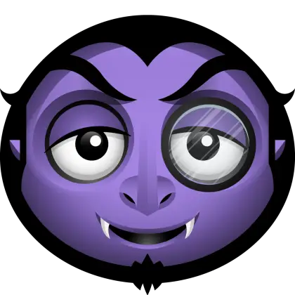 Purple Vampire Face with Monocle