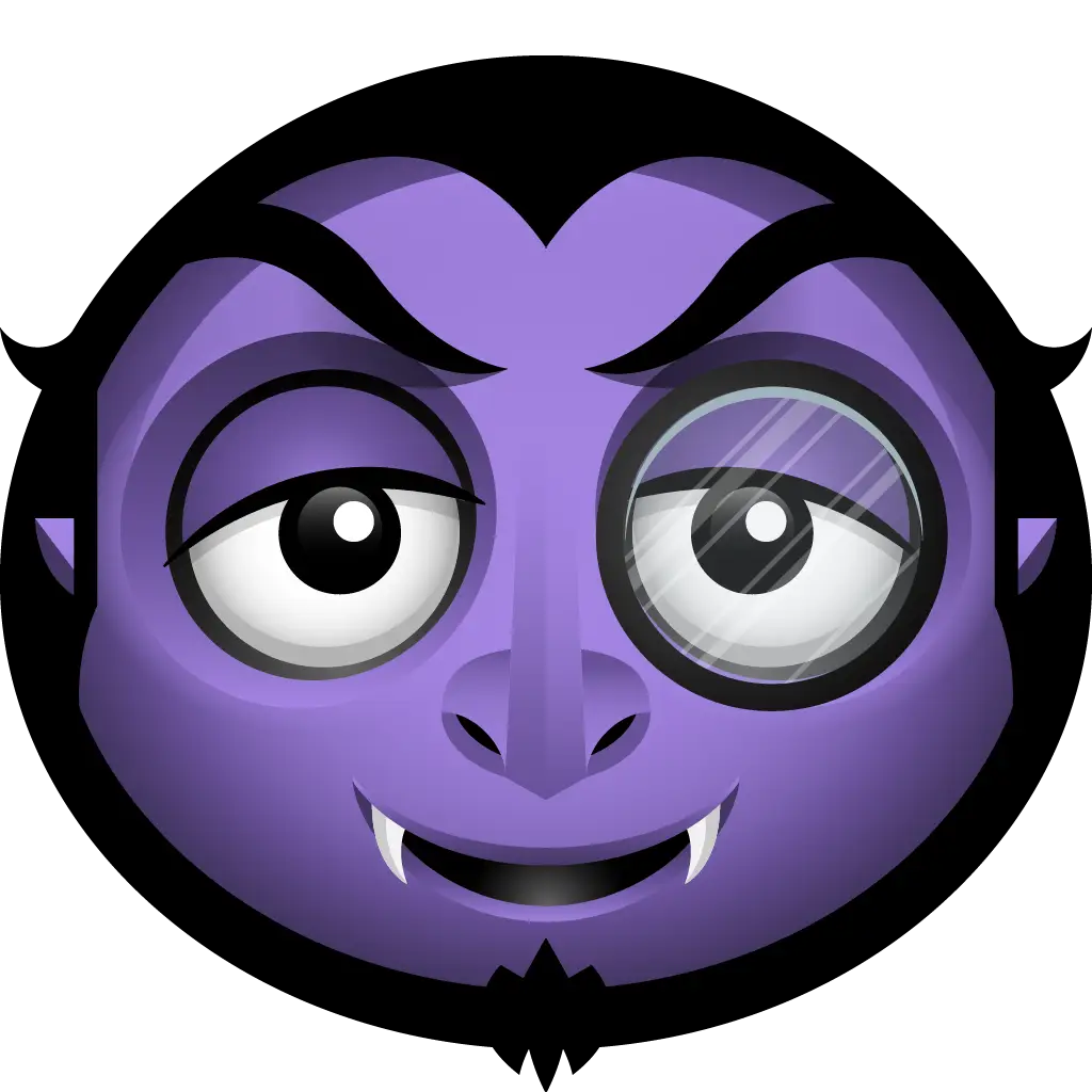 Purple Vampire Face with Monocle