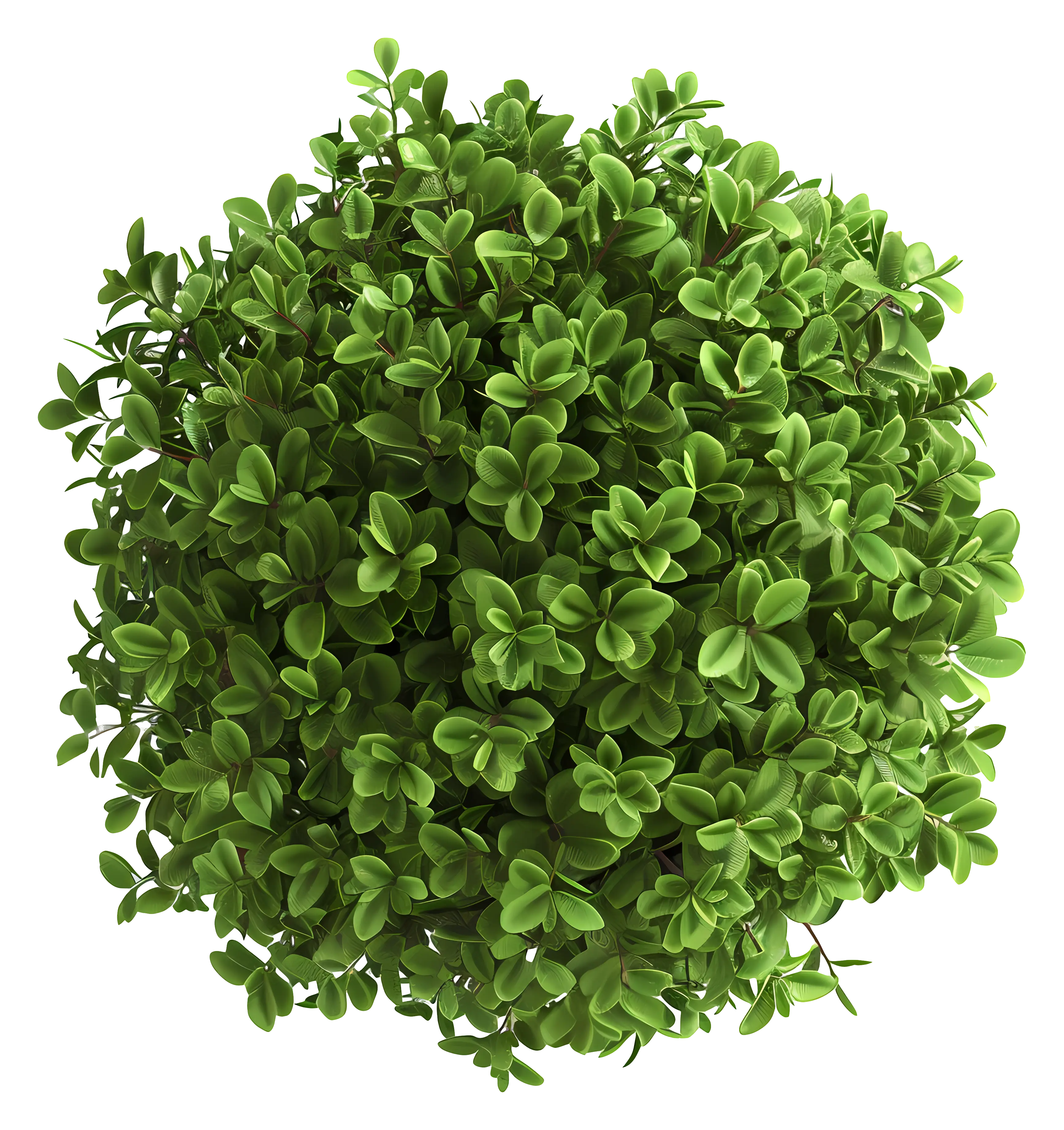 Round Green Leafy Plant Cluster