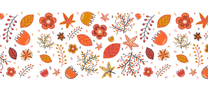 Autumn Leaves and Flowers Pattern