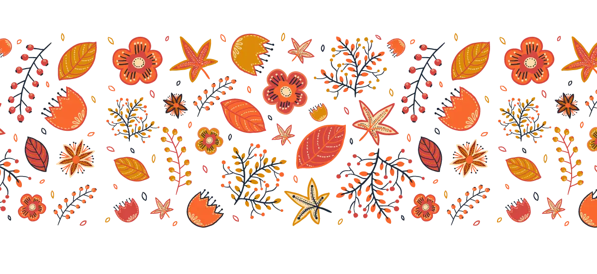 Autumn Leaves and Flowers Pattern