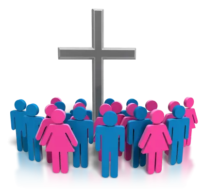Community Gathering Around Cross