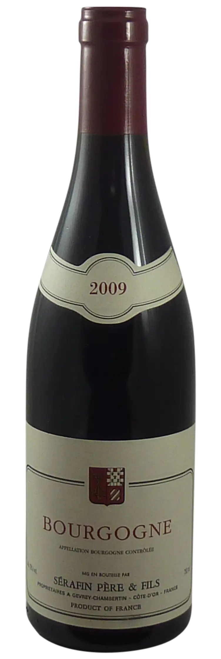 Bourgogne Red Wine Bottle with Label
