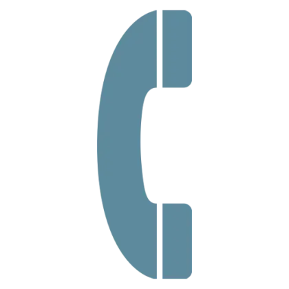 Blue Telephone Handset Icon for Communication