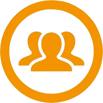 Group Icon in Orange Circle Design