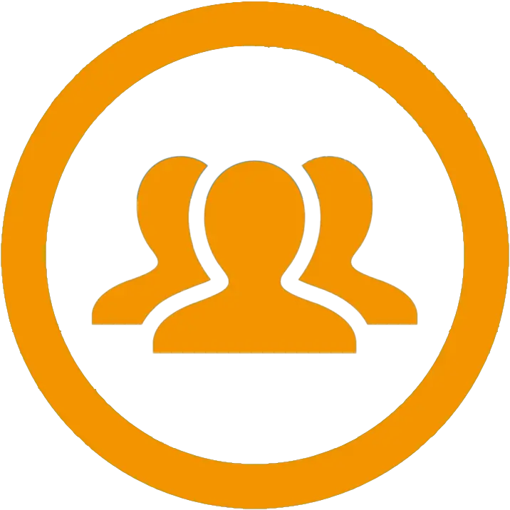 Group Icon in Orange Circle Design