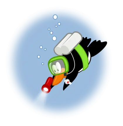 Cartoon Diving Penguin
