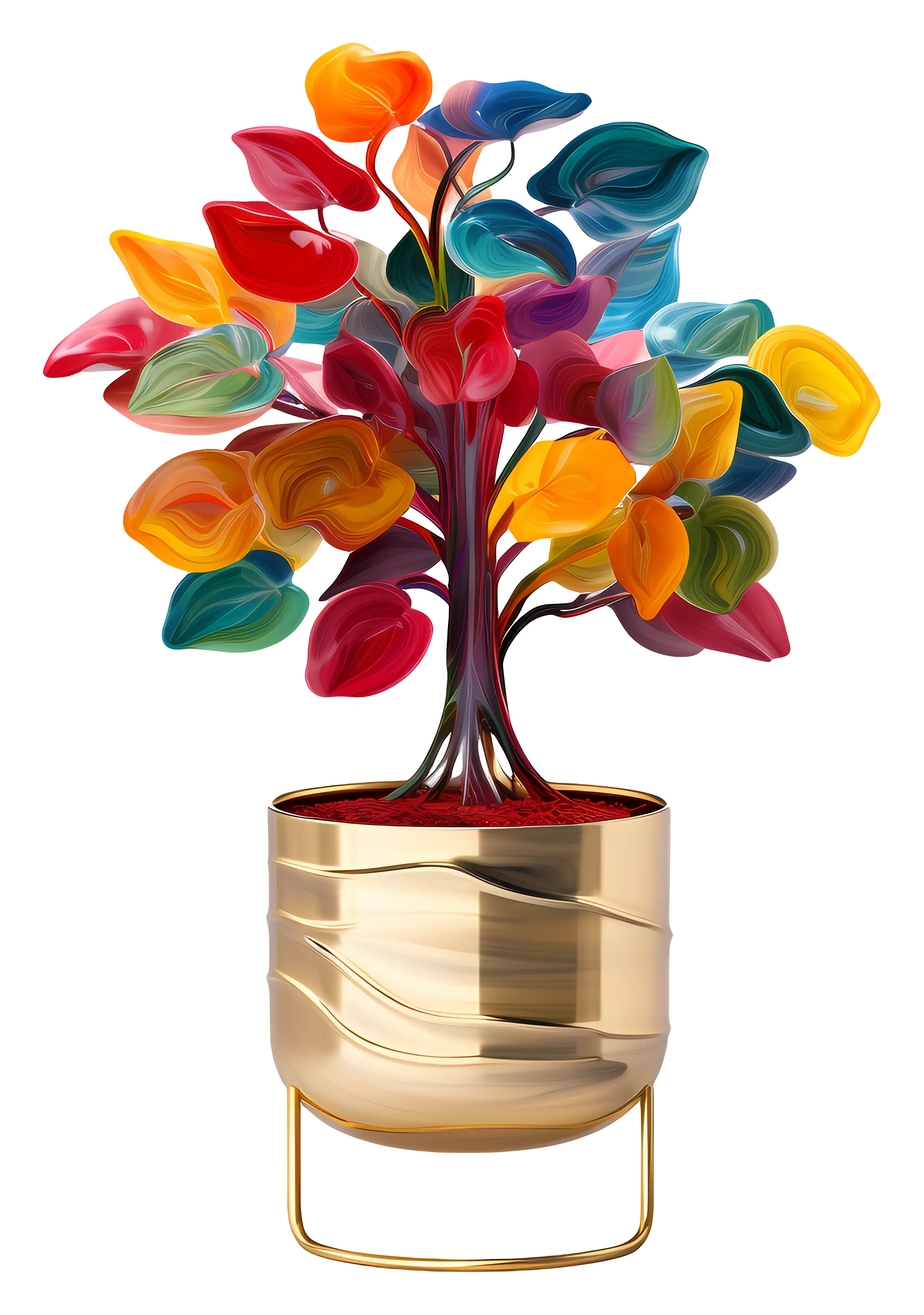 Colorful Abstract Tree in a Pot