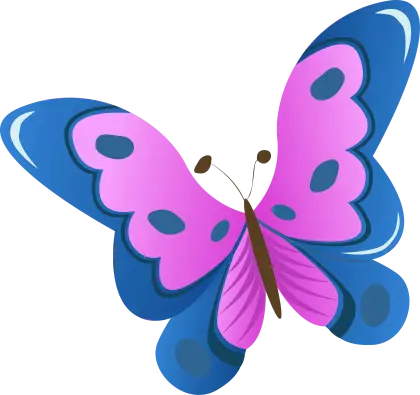 Colorful Pink and Blue Butterfly Illustration