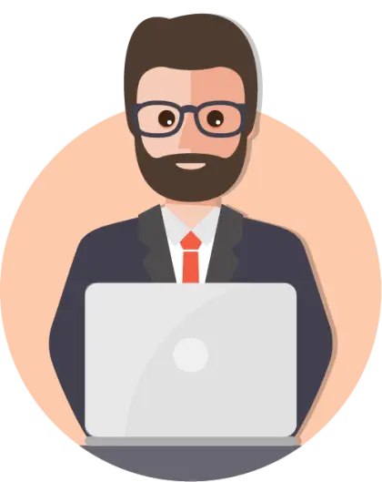 Cartoon Businessman with Laptop