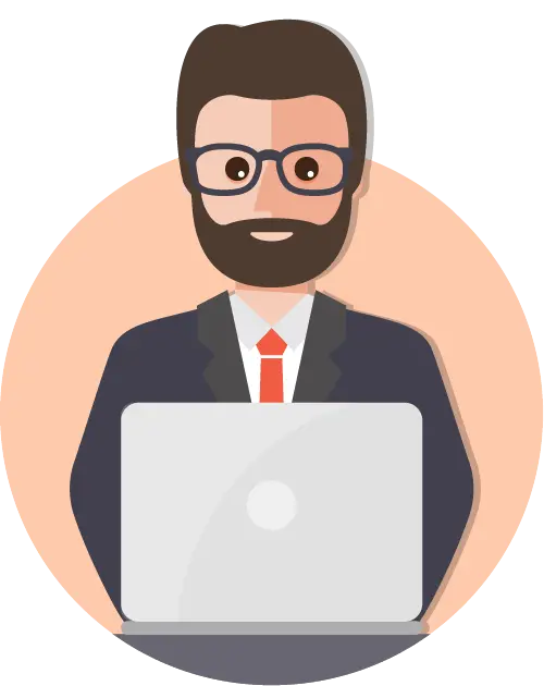 Cartoon Businessman with Laptop