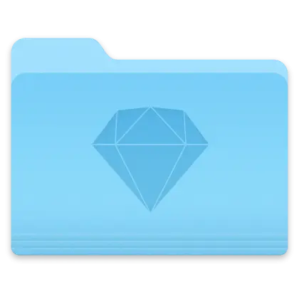 Blue Folder with Diamond Icon