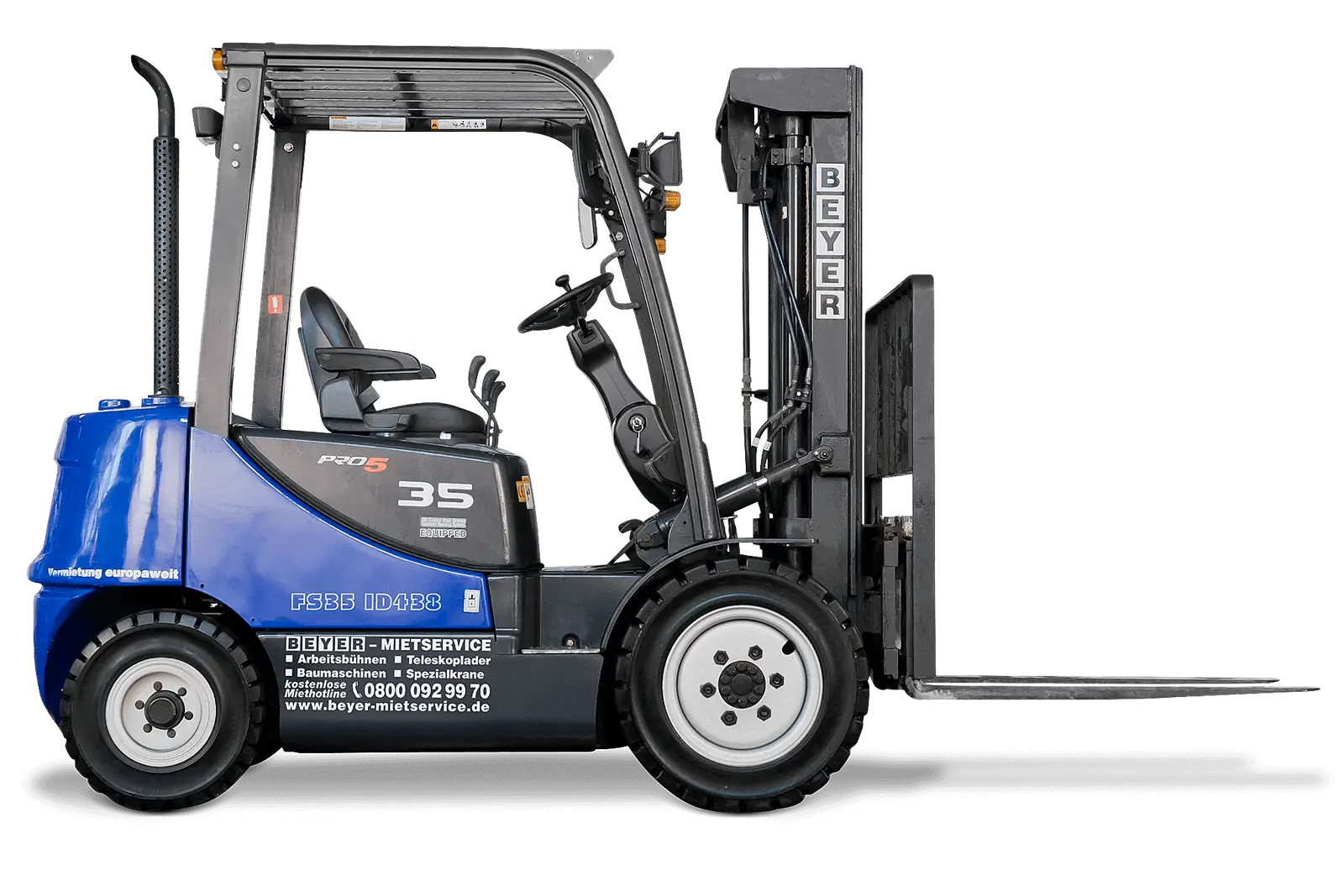 Blue Industrial Forklift for Material Handling
