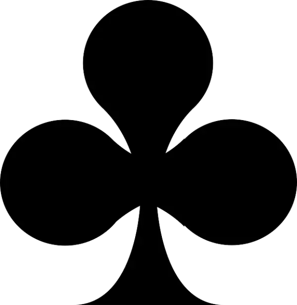 Black Club Suit Symbol for Playing Cards