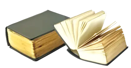 Old Vintage Books with Yellowed Pages