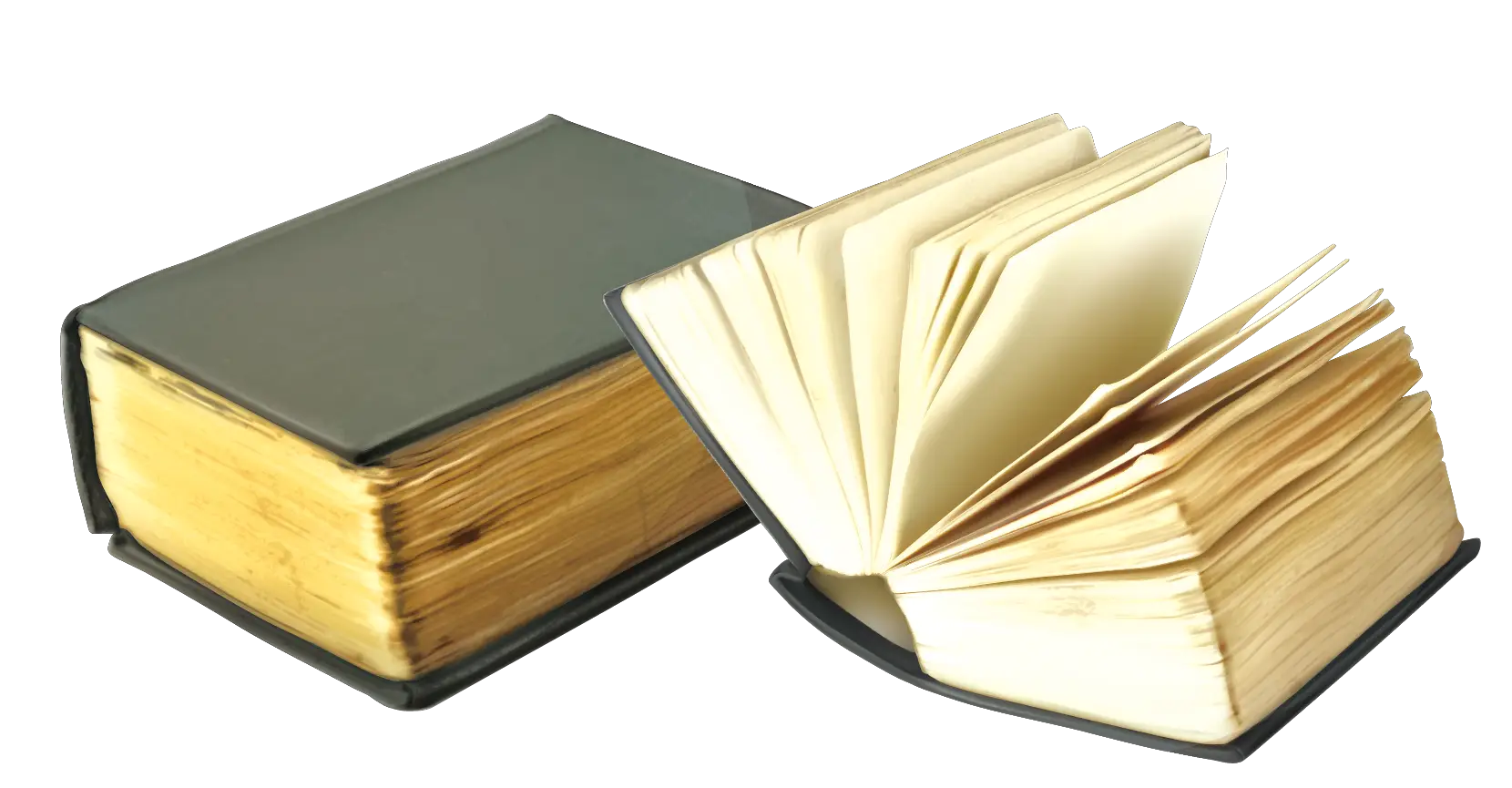Old Vintage Books with Yellowed Pages