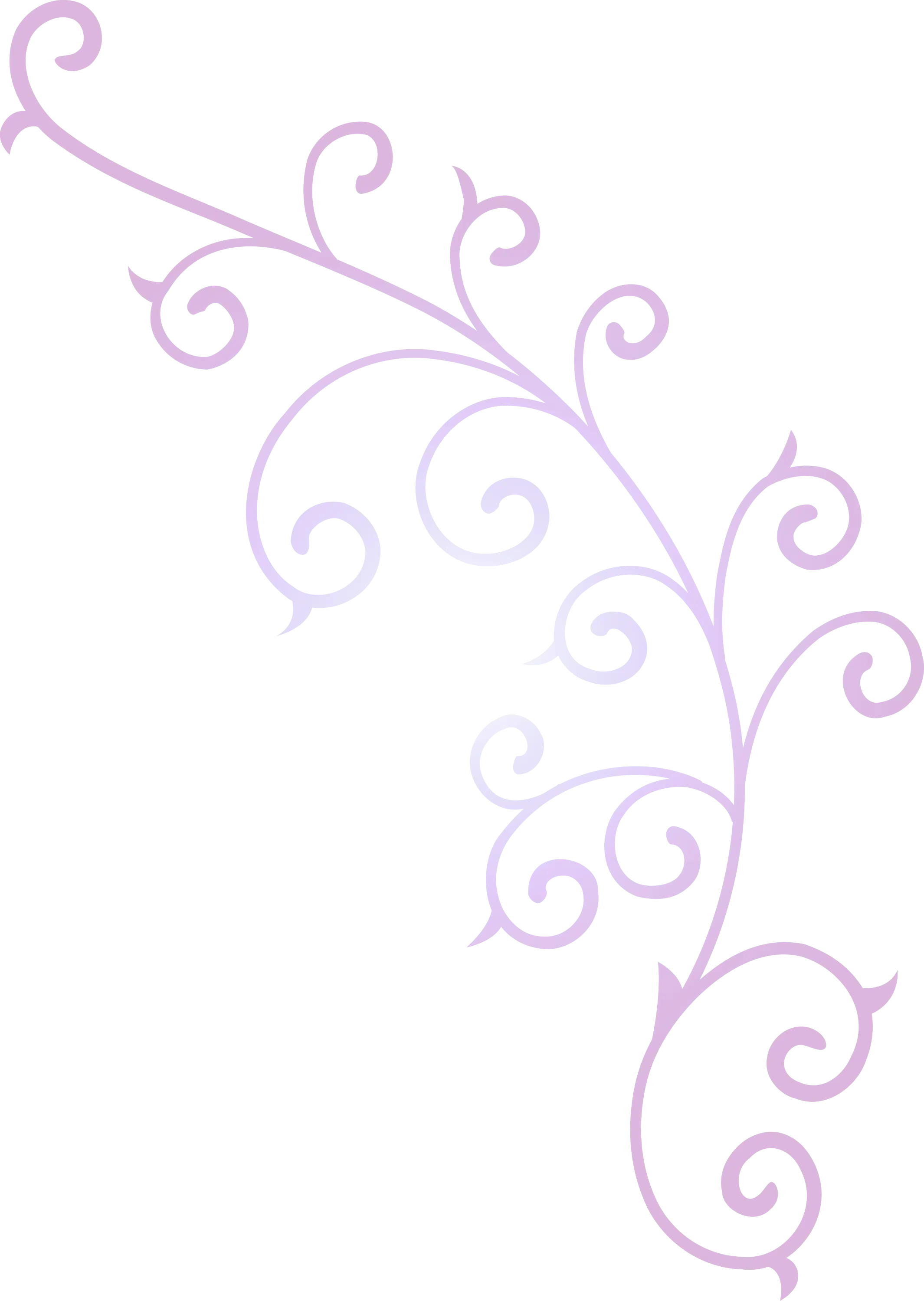 Purple Curved Decorative Swirl Art