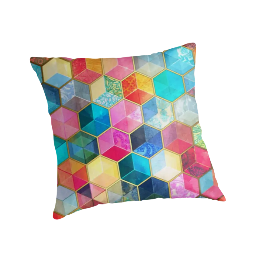 Geometric Pattern Colorful Cushion
