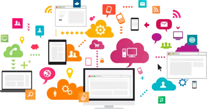 Colorful Icons Representing Digital Technology