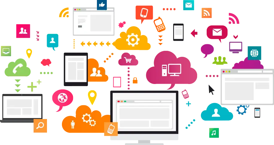 Colorful Icons Representing Digital Technology