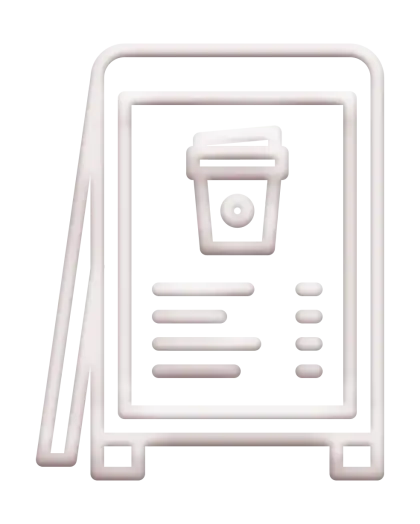 A-Frame Coffee Menu Sign Illustration
