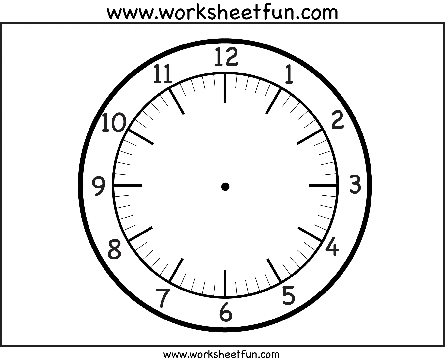Blank Clock Face Worksheet