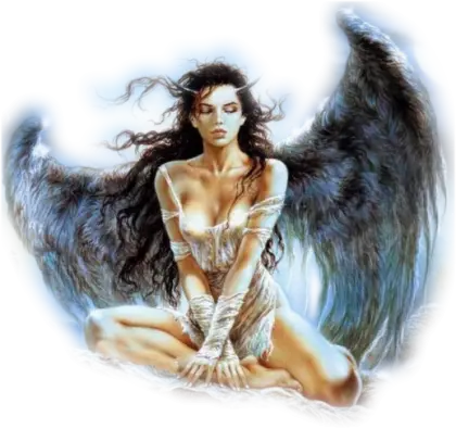 Dark Angel with Black Wings