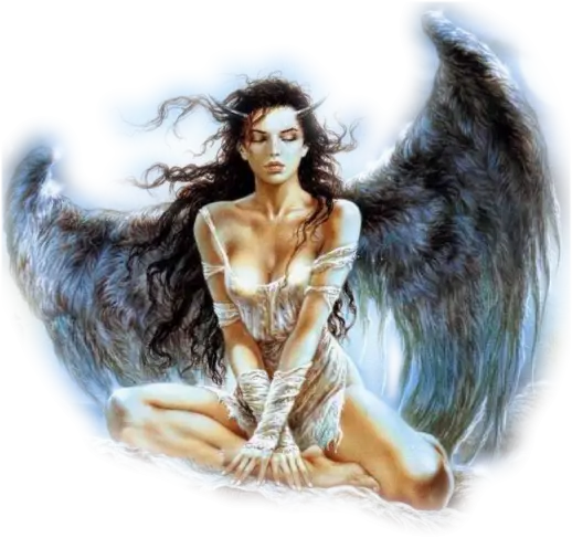 Dark Angel with Black Wings