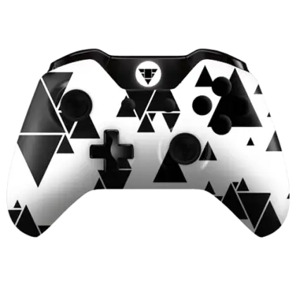 Black and White Game Controller with Geometric Design