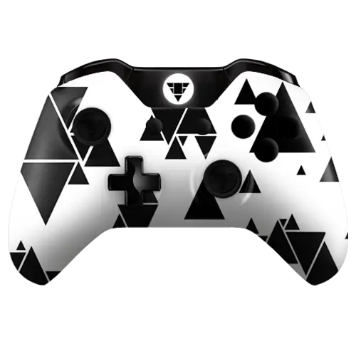 Black and White Game Controller with Geometric Design