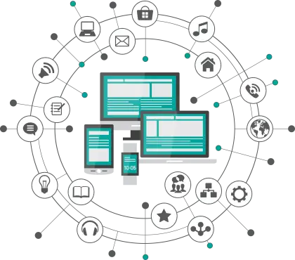 Digital Network Connections Illustration