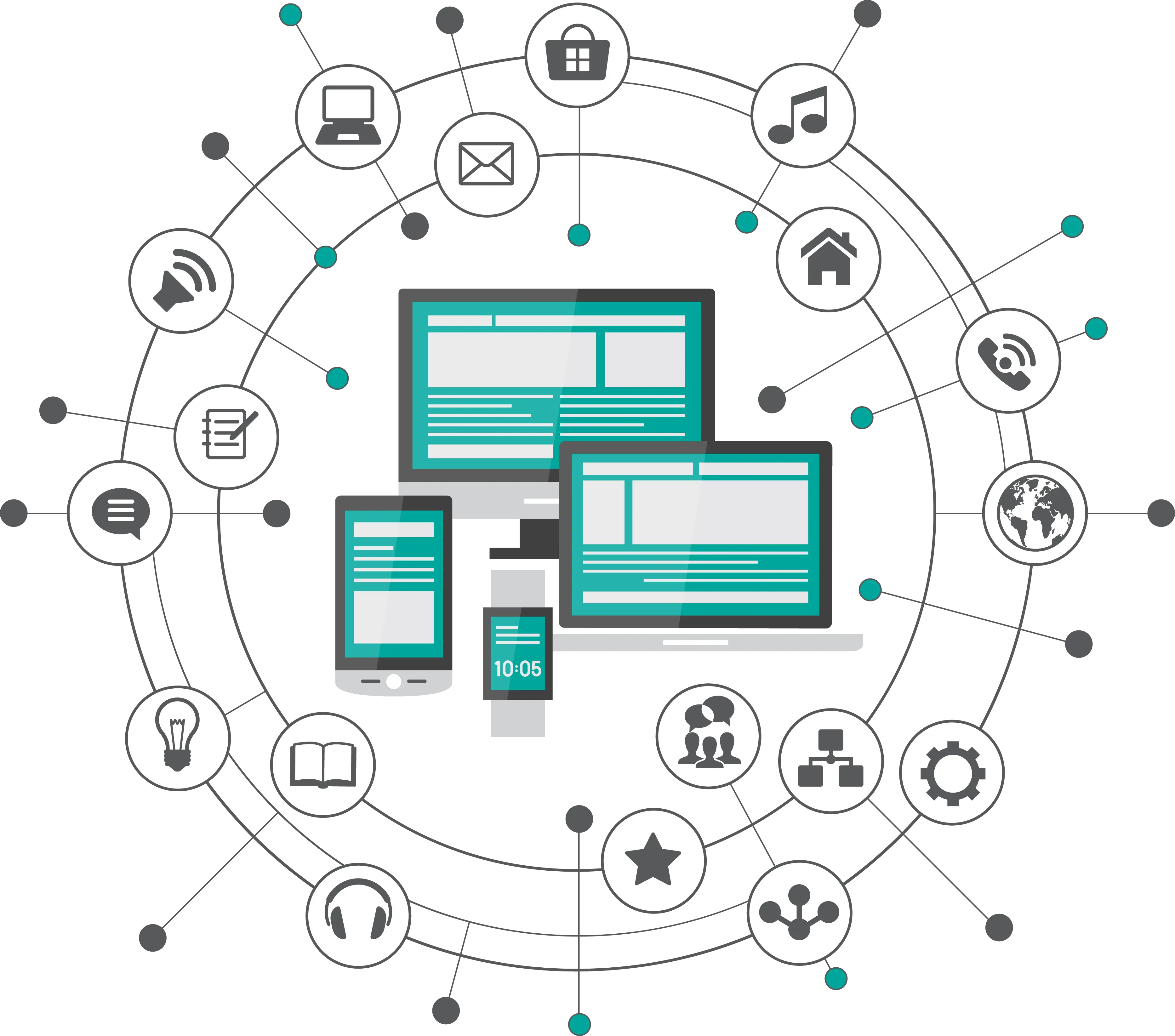 Digital Network Connections Illustration