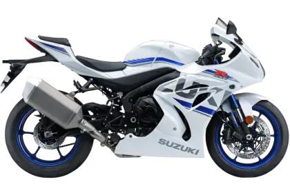 White Sport Motorcycle with Blue Accents