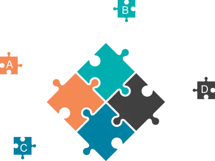 Colorful Puzzle Pieces with Letters