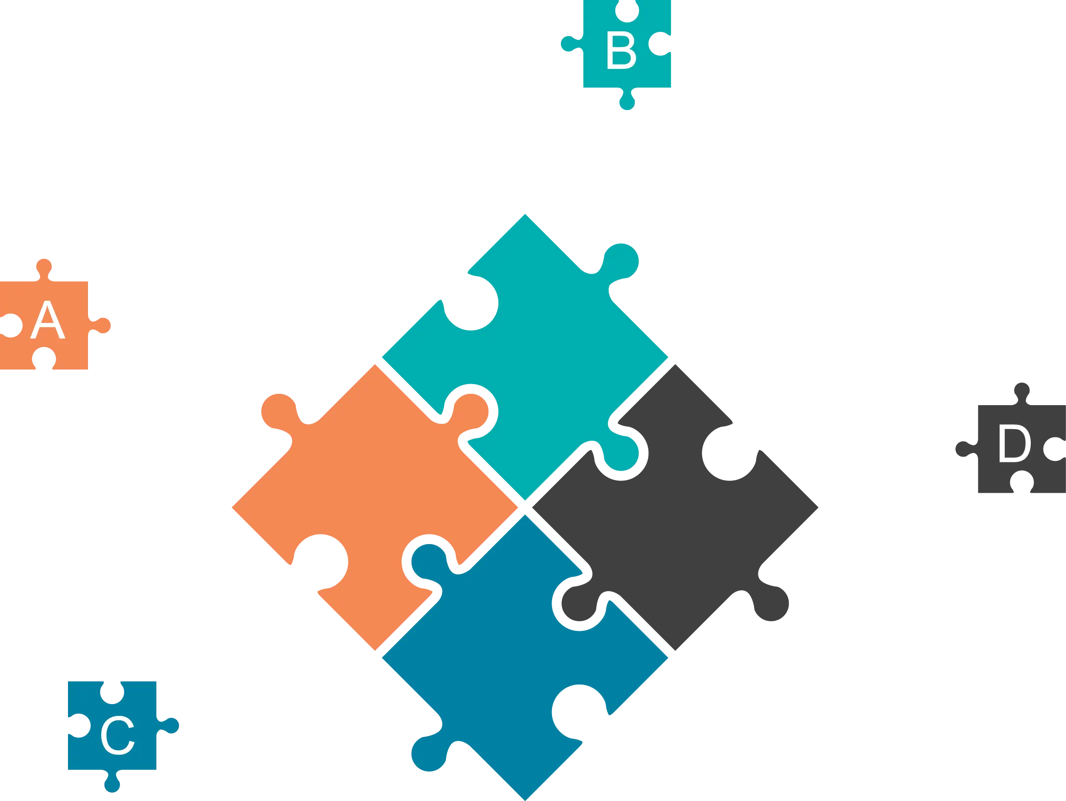 Colorful Puzzle Pieces with Letters